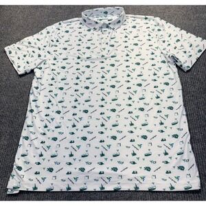 Fore Fathers Mens CF Do It Right Golf Polo Shirt White Green Large
